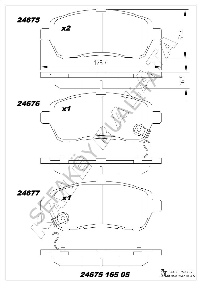 FORD FİESTA 2008 > ÖN FREN BALATA TAKIM KALE