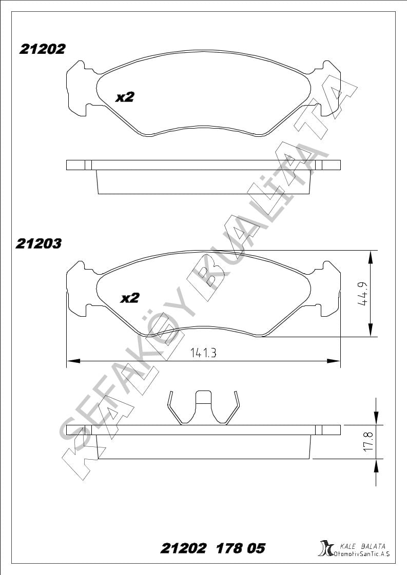 FORD KA > ÖN FREN BALATA TAKIM    KALE
