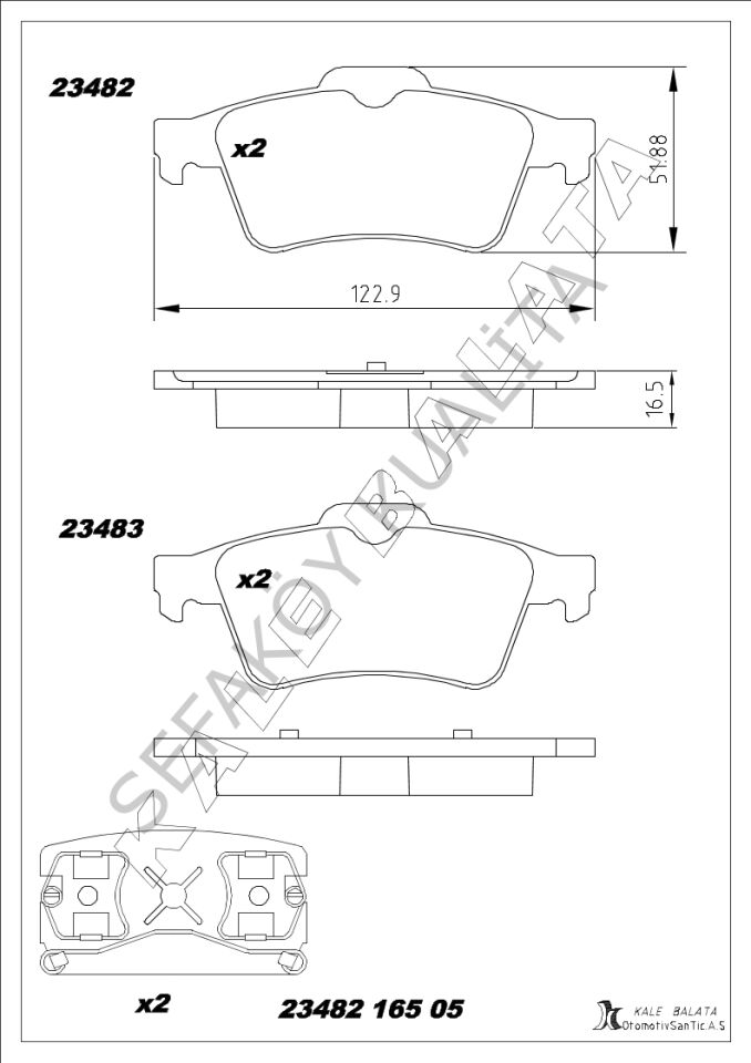 FORD CONNECT  2003-2014 ARKA FREN BALATA TAKIMI  (DİSK  BALATA  )    KALE