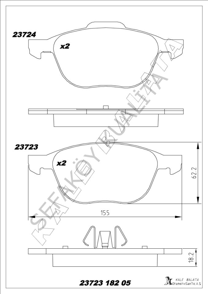 FORD FOCUS  2005-2015 ÖN FREN BALATA TAKIM    KALE