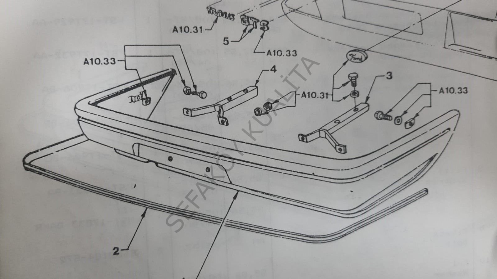 TAUNUS GT GTS  ARKA TAMPON