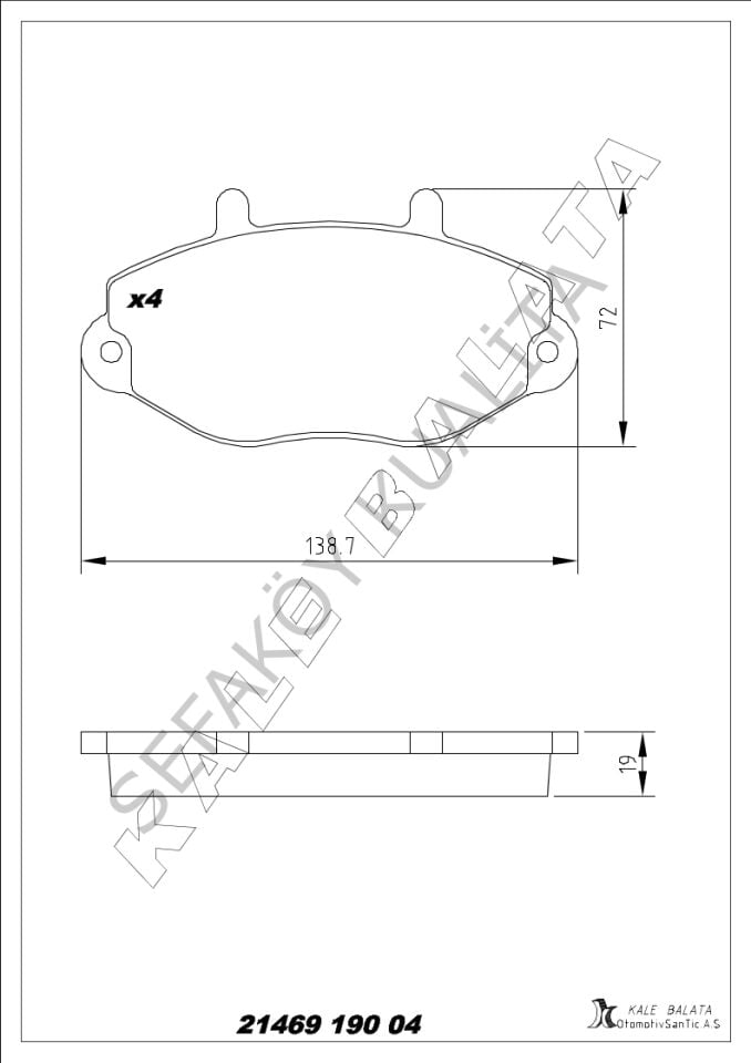 FORD TRANSİT T15 1992-2001  ÖN FREN BALATA TAKIMI