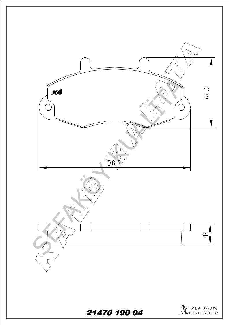 FORD TRANSİT T12 1992-2001  ÖN FREN BALATA TAKIMI