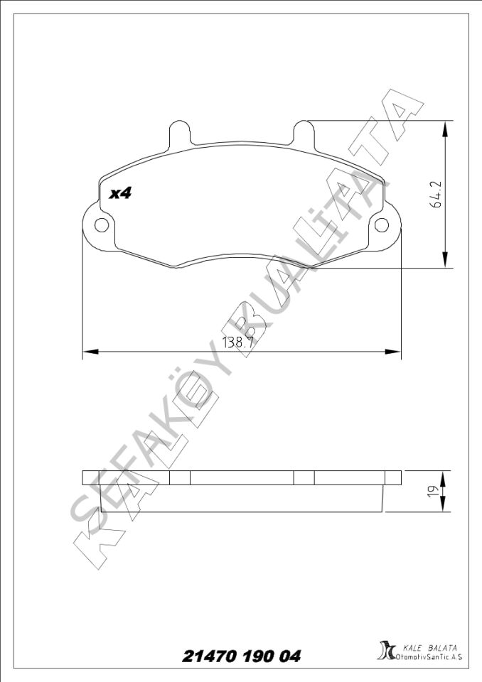FORD TRANSİT T12 1992-2001  ÖN FREN BALATA TAKIMI