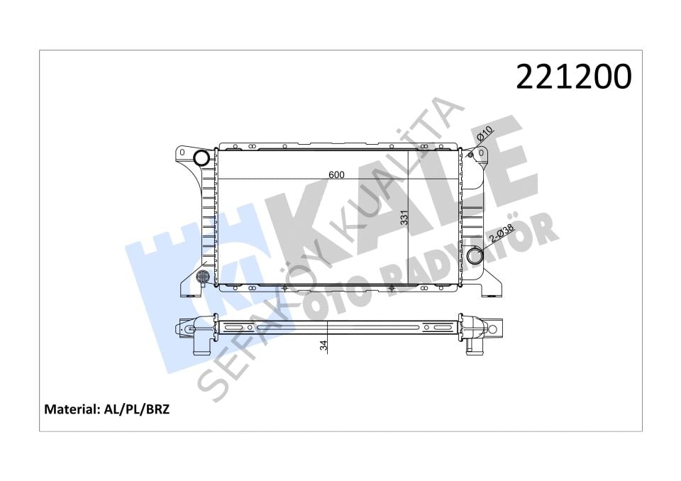 FORD TRANSİT T12 T15 SU RADYATÖR  /ALIMINYUM  BRAZING)