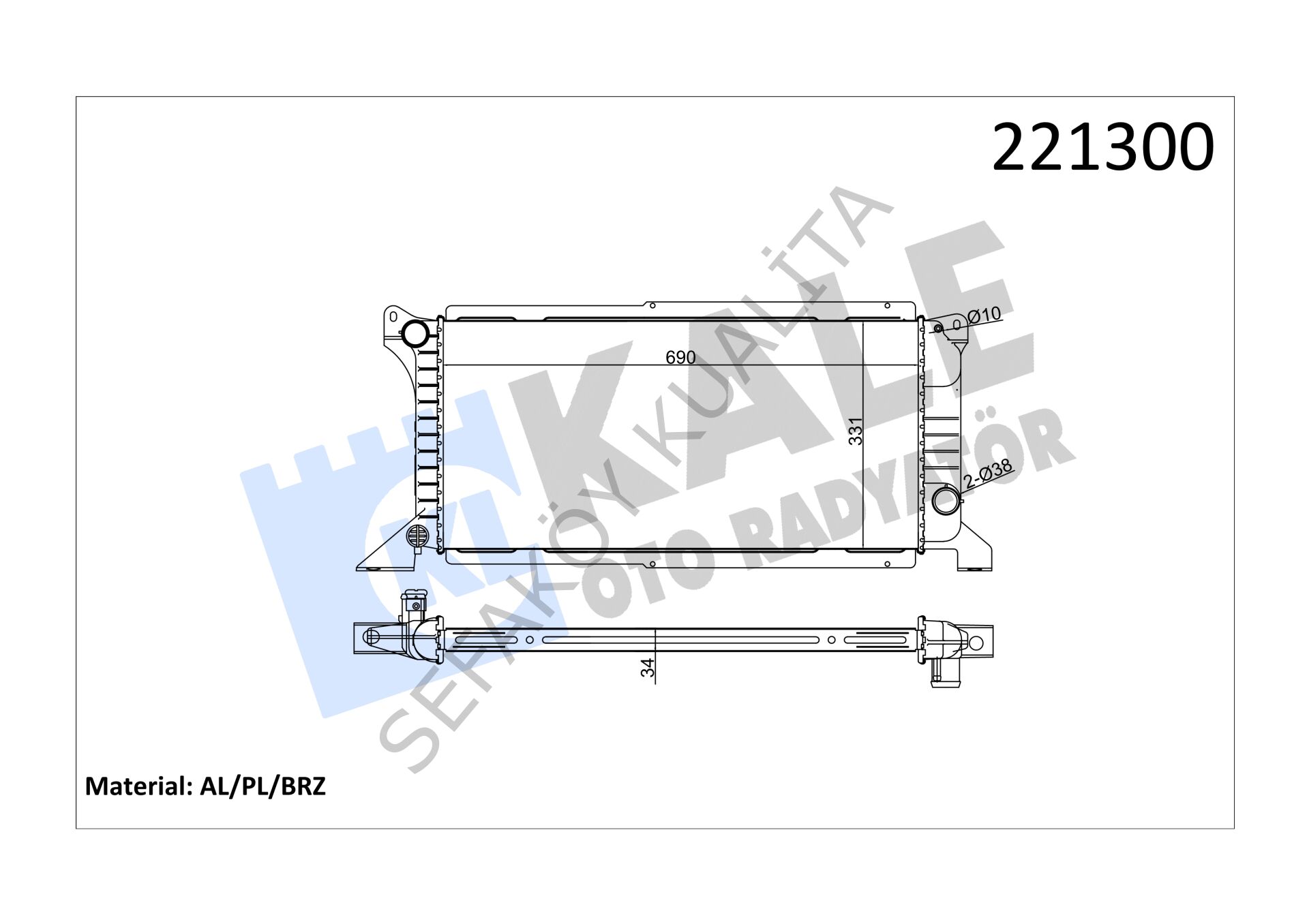 FORD TRANSİT T15 1997-2001  SU  RADYATOR (ALIMINYUM) BRAZING
