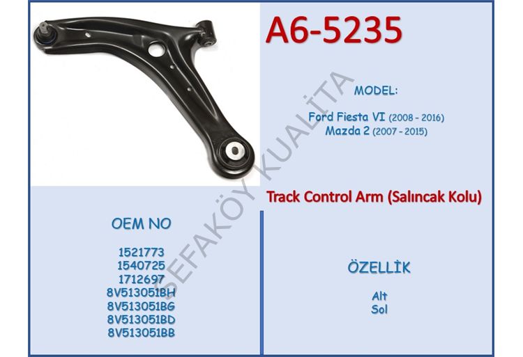 FORD FİESTA 2008-2016  ÖN ALT SALINCAK SOL
