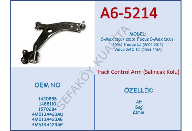 FORD FOCUS CMAX 2005-2011 ÖN ALT SALINCAK SAĞ 21MM