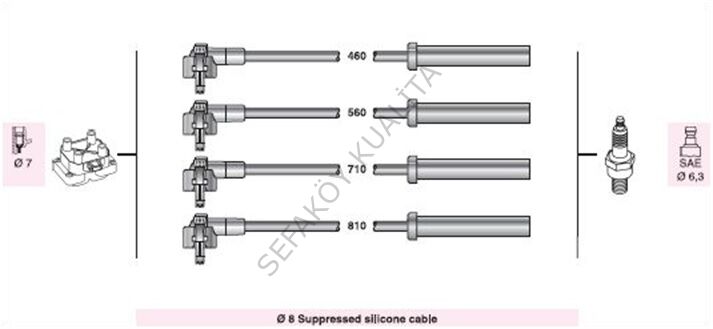 FORD ESCORT 1991-1995   BUJİ KABLO TAKIM CL CVH  8V  (8MM  İPEK)