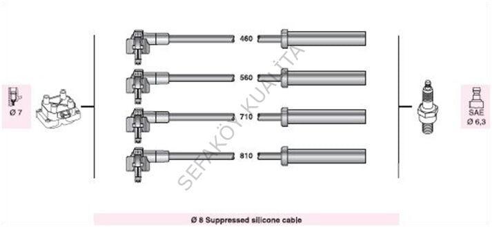 FORD ESCORT 1991-1995   BUJİ KABLO TAKIM CL CVH  8V  (8MM  İPEK)