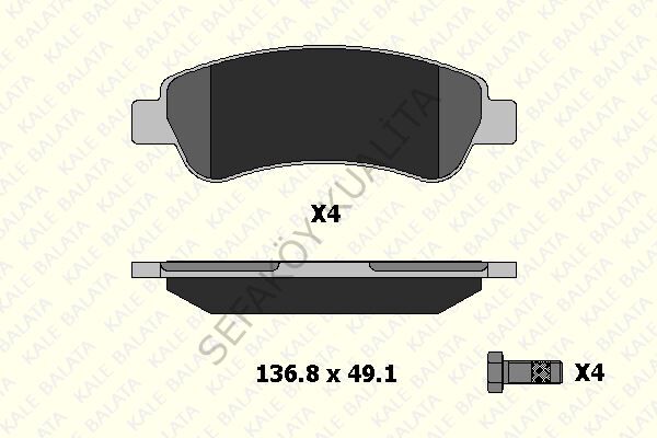 Peugeot 2008 2013-2019 Ön Fren Balata Takımı KALE
