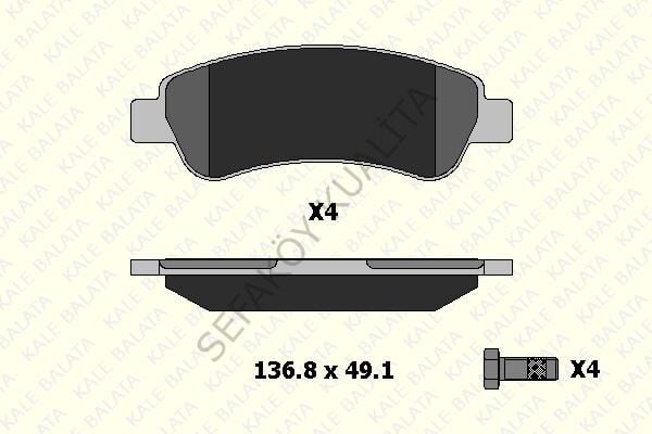 Peugeot 2008 2013-2019 Ön Fren Balata Takımı KALE