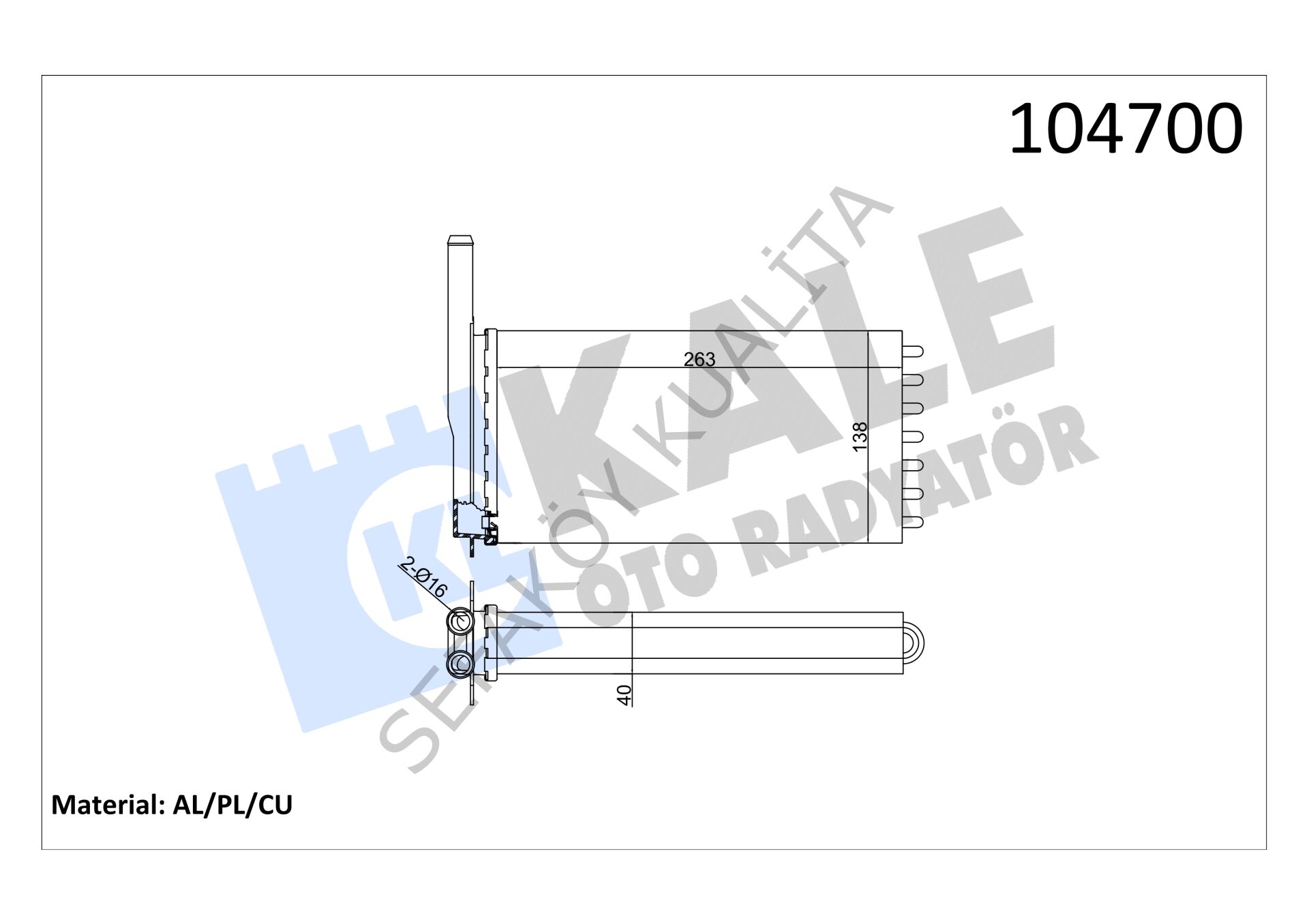 FORD ESCORT KALORÜFER RADYATÖRÜ