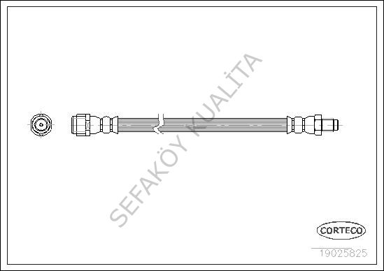FREN HORTUMU ARKA 280 mm (MERCEDES W202-203-210 / 1 UCU DISI)