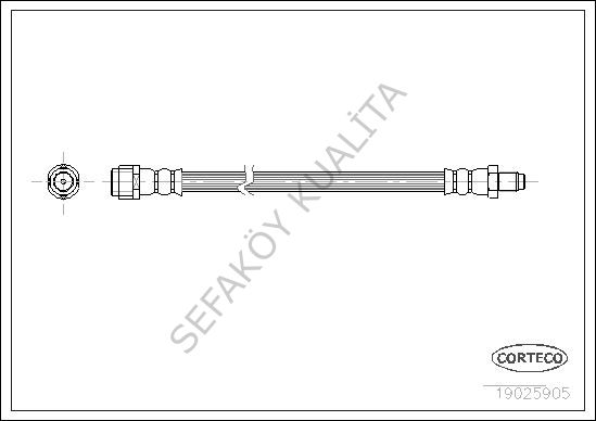 FREN HORTUMU ON ( MERCEDES 202/203/204/210/906 SPR 385 mm )